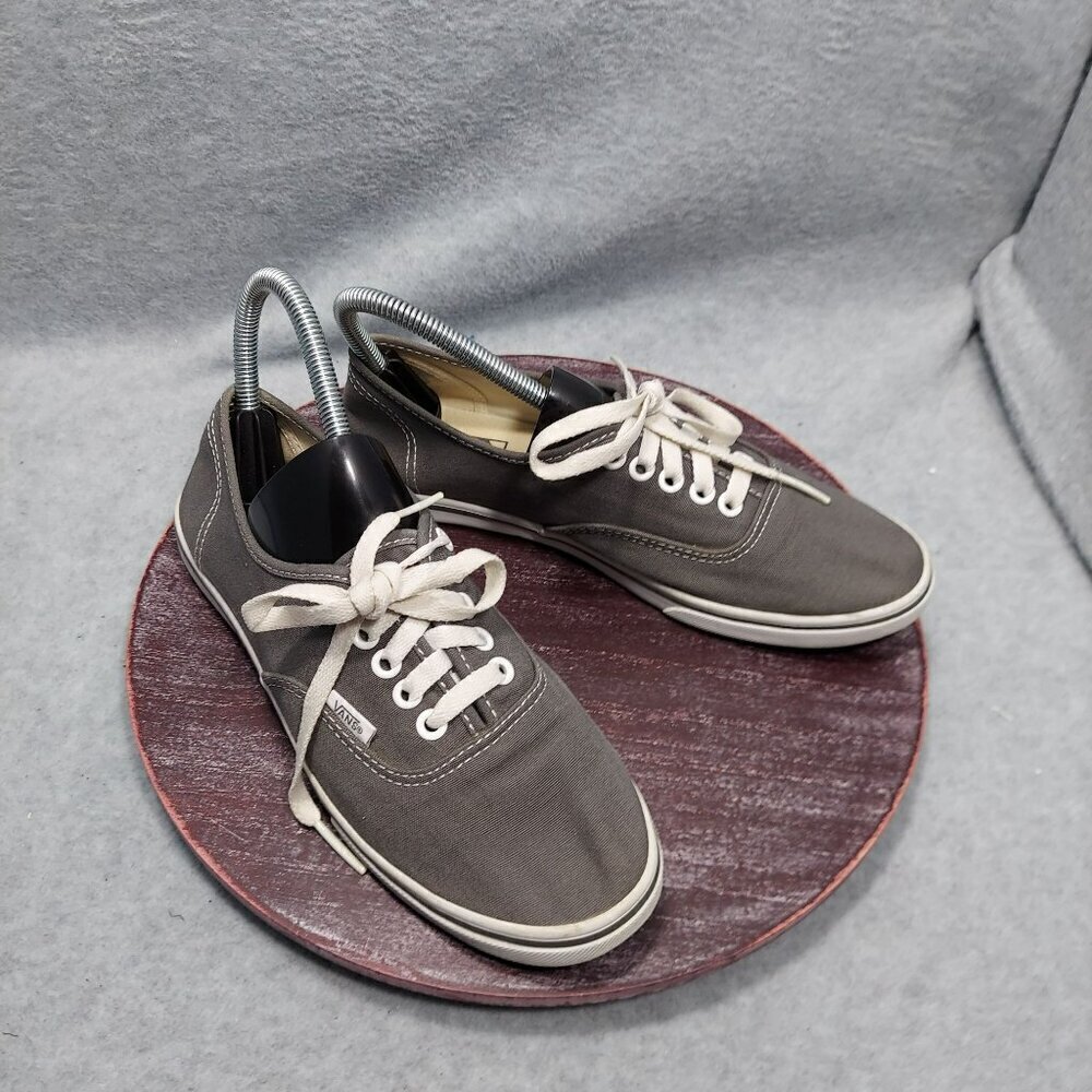 Vintage Vans Authentic Grey Canvas Lace-Up Sneakers Unisex Size - Picture 2 of 11